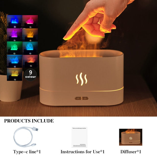 REUP Flame Aroma Diffuser Air Humidifier Ultrasonic Cool Mist Maker Fo –  Enchanted Oil diffuser